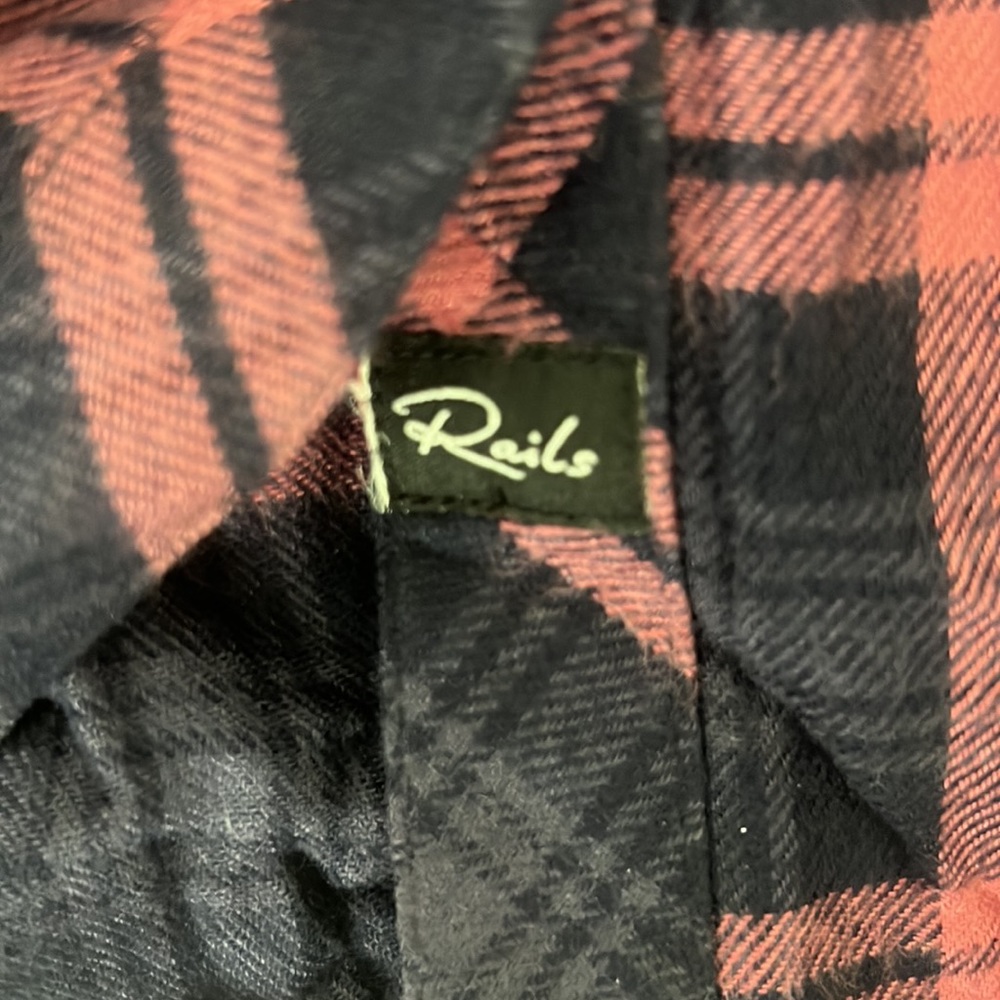 Rails Hunter Plaid Shirt-Navy/ Mauve-Size Small - image 4